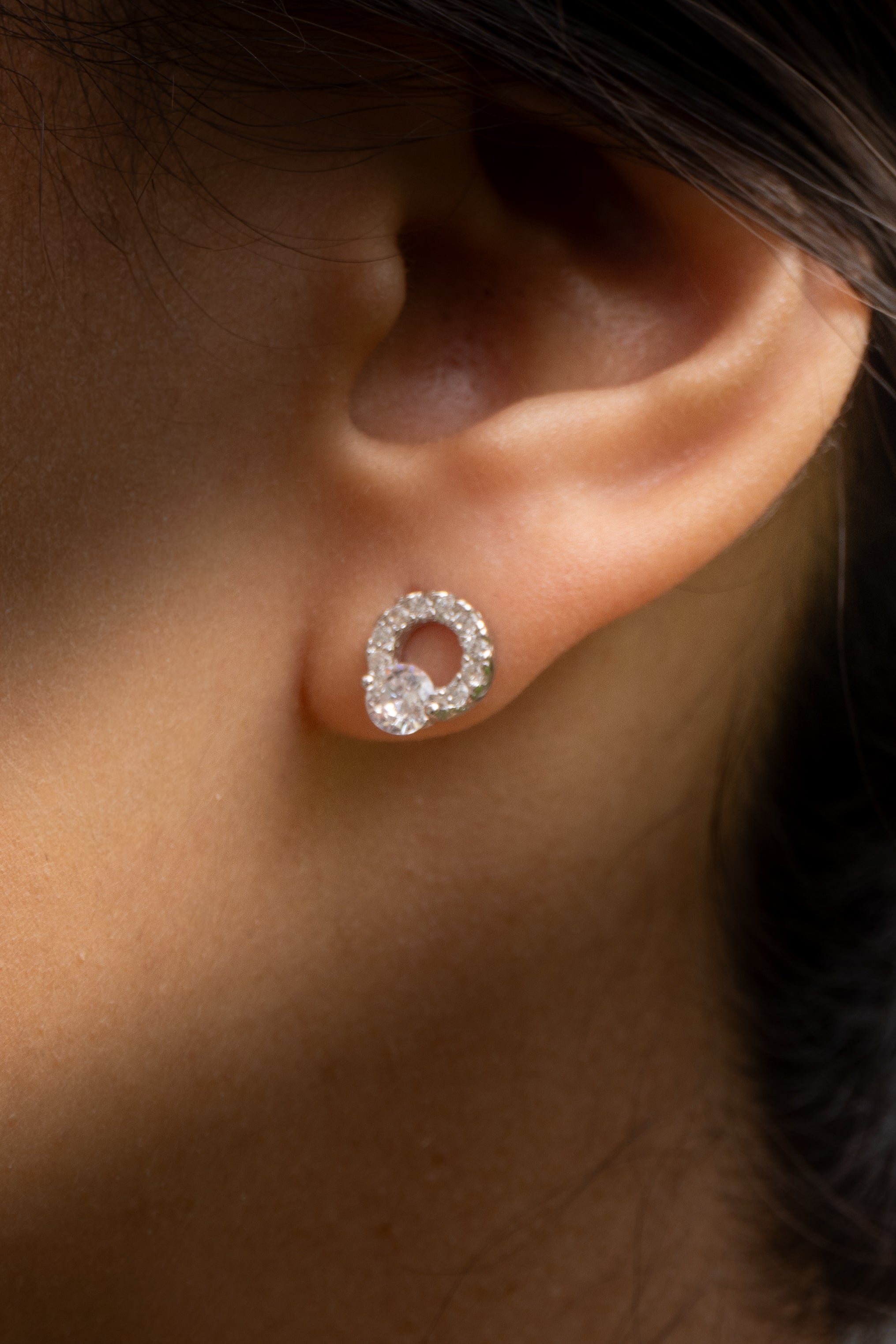 Lunar Eclipse Silver Earrings