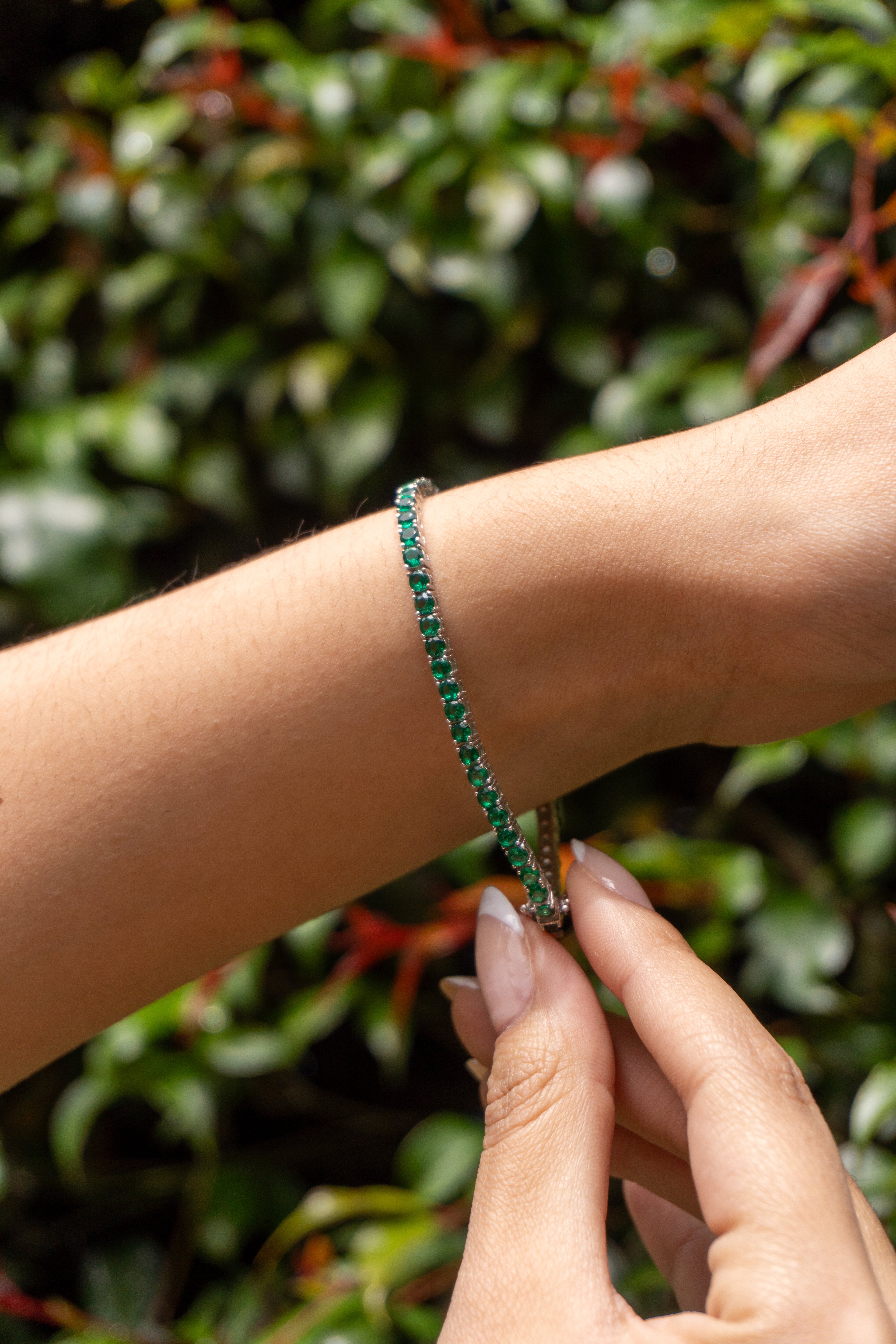 Emerald Green Selva Silver Bracelet