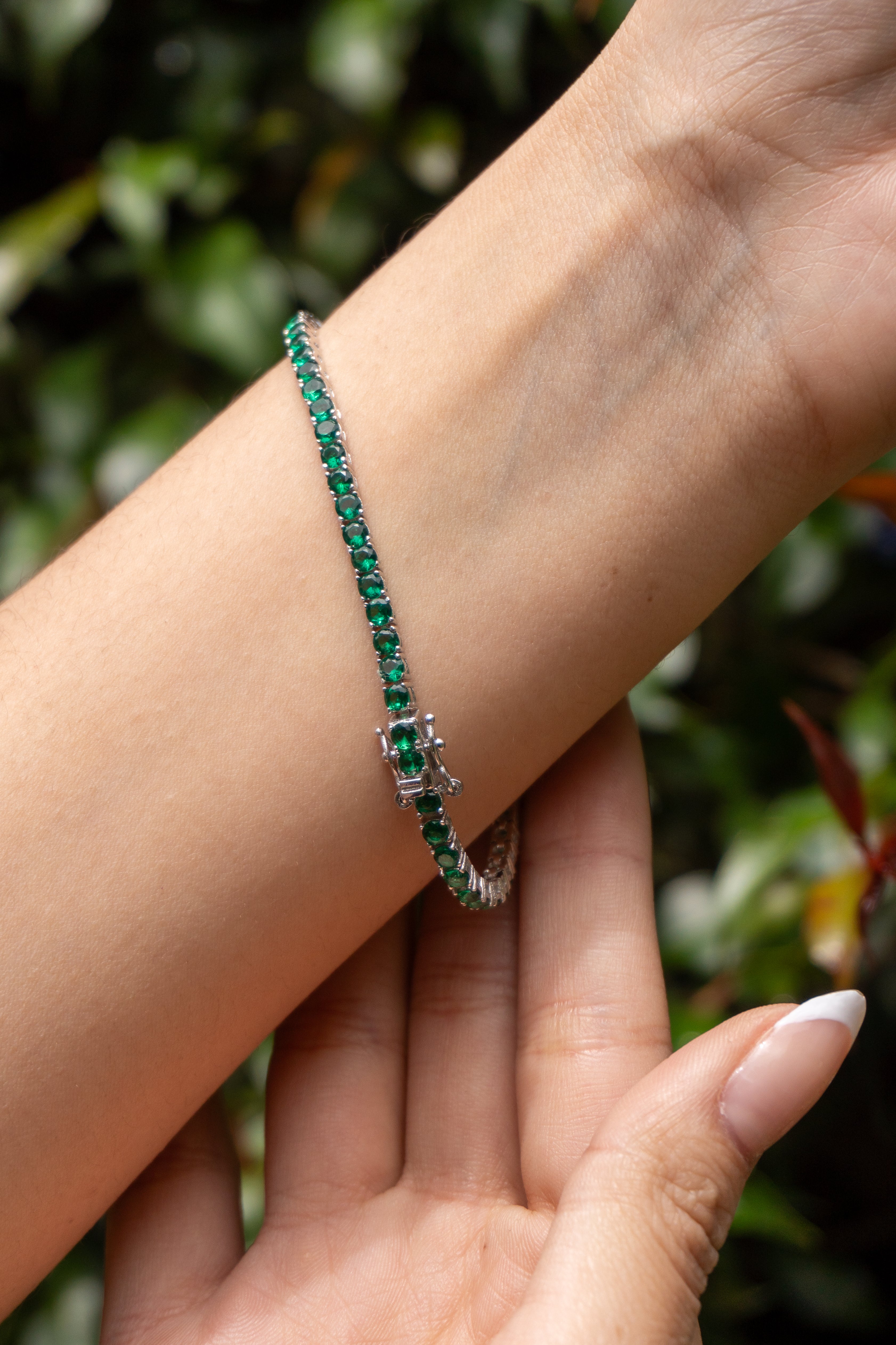 Emerald Green Selva Silver Bracelet