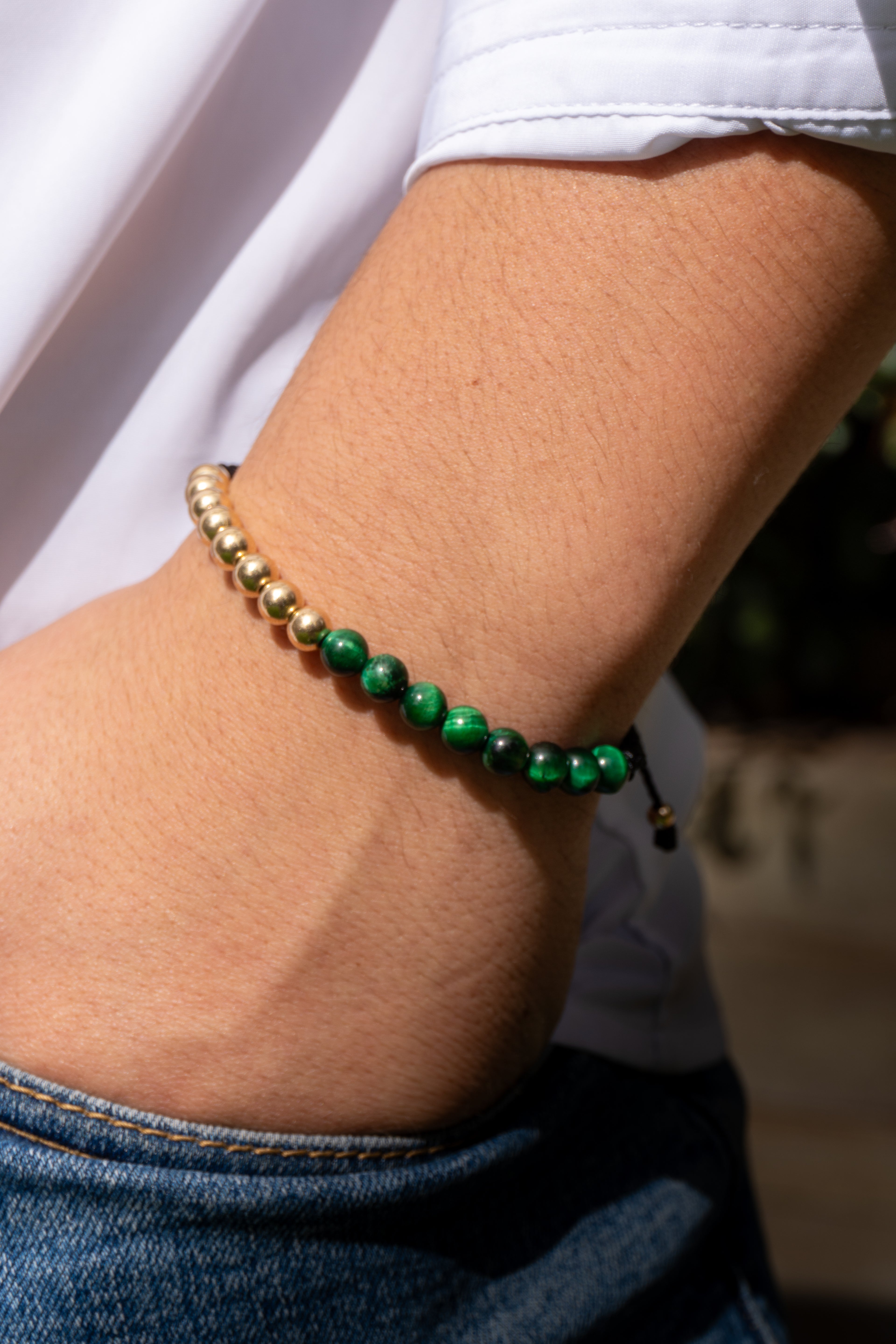 Side Beads Bracelet (Green, Blue, Black)