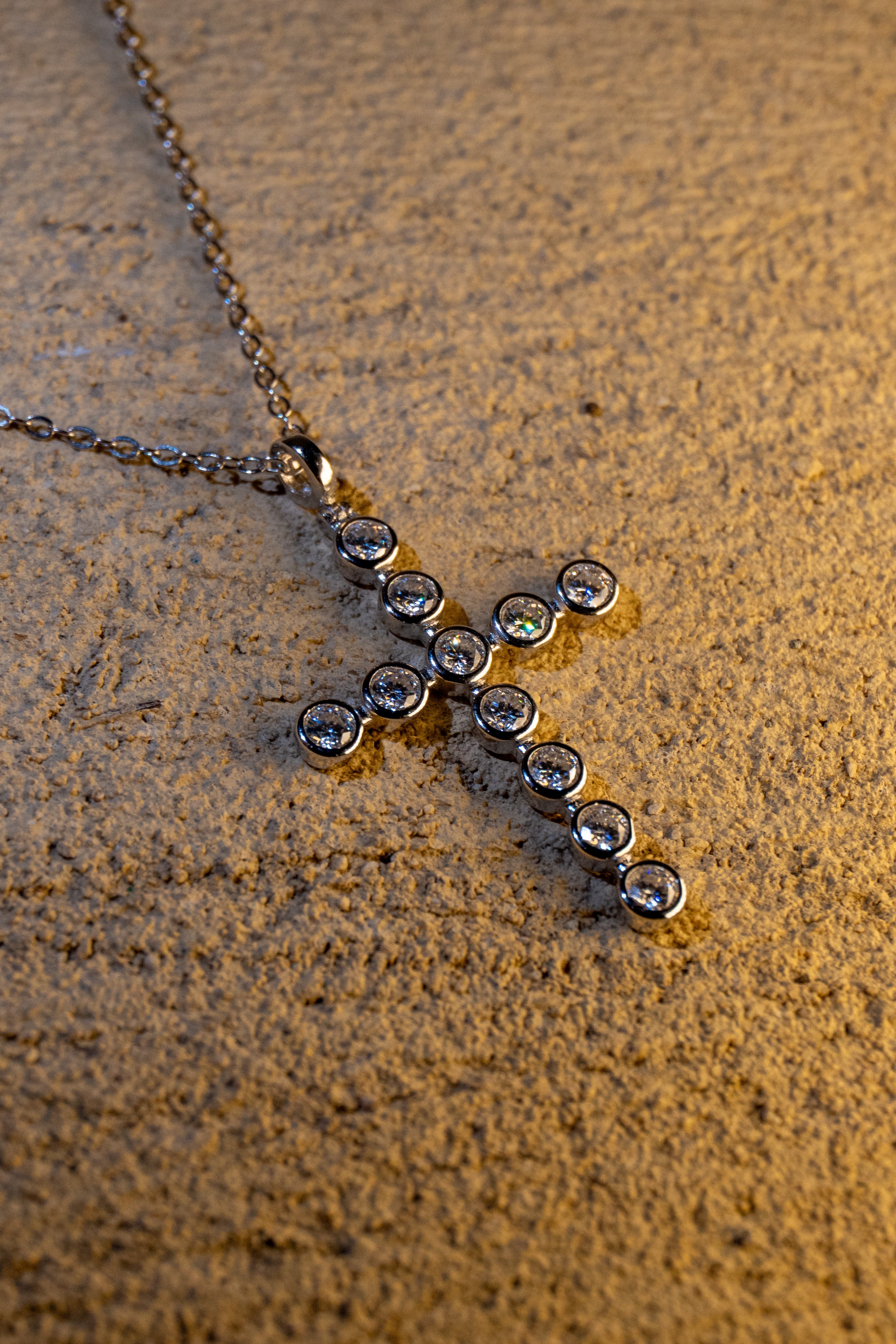 Aurora Cross Silver Necklace